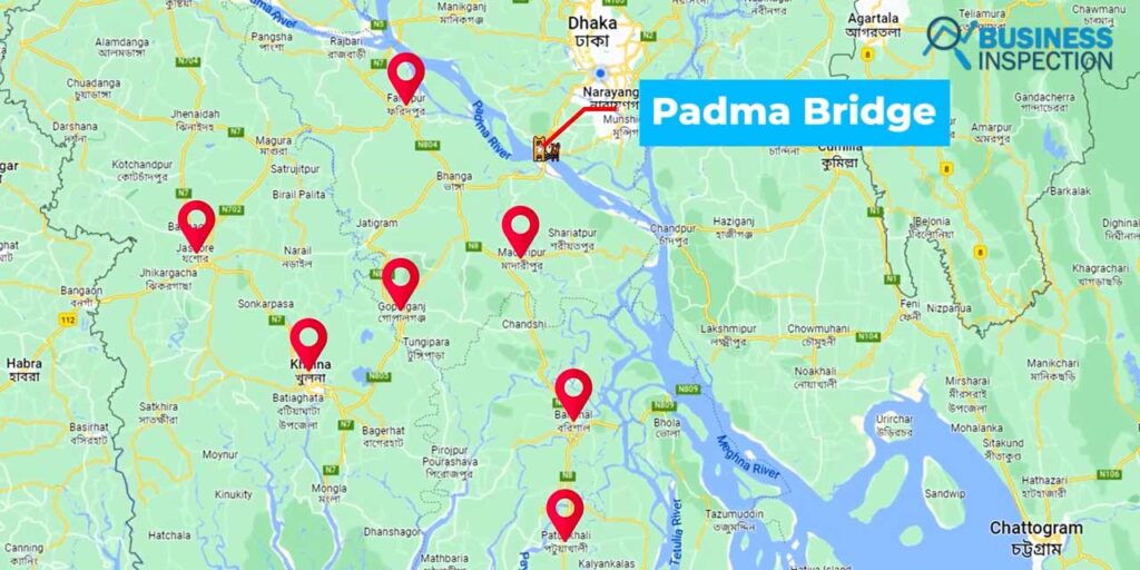Padma Bridge has significantly reduced the distance from Dhaka to several key locations such as Faridpur, Madaripur, Jessore, Gopalganj, Khulna, etc.