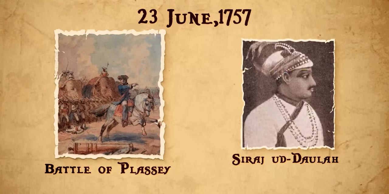 As per the terms of the arrangement, East India Company fought a battle with Nawab Sirajuddaula at Palashi on 23rd June 1757, where most of the Nawab's troops,