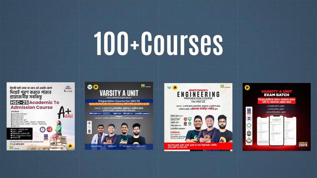 Hulkenstein offers 100 specialized courses, including question bank solving, math crash, engineering prep, and intensive exam batches.